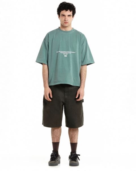 Cold Culture Continents T Shirt Grey Green | 60738-SVDI