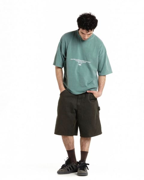 Cold Culture Continents T Shirt Grey Green | 60738-SVDI