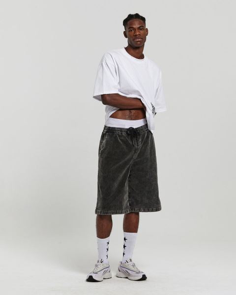 Cold Culture Corduroy Shorts Dark Grey | 68092-SWKT