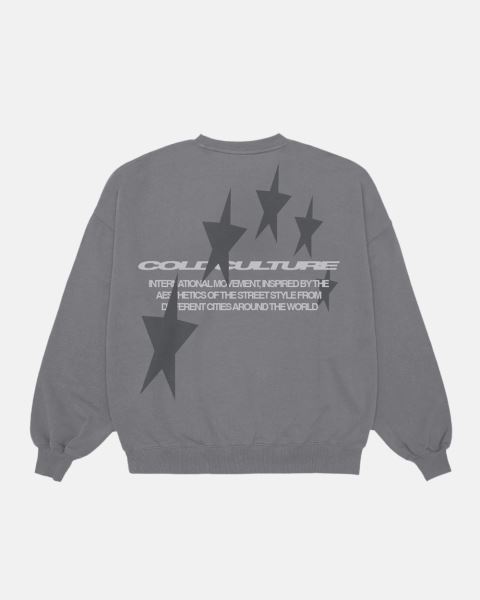 Cold Culture Cosmos Arc Crewneck Sweatshirts Grey | 67438-KLUO