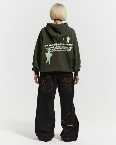 Cold Culture Cosmos Arc Hoodie Dark Green | 04672-AITL