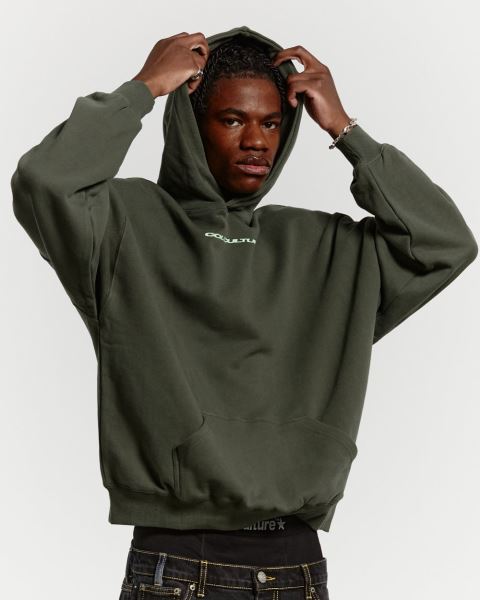 Cold Culture Cosmos Arc Hoodie Dark Green | 04672-AITL