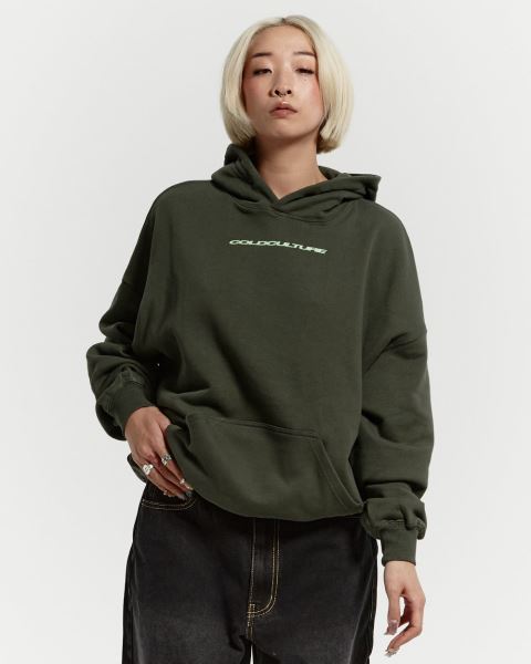 Cold Culture Cosmos Arc Hoodie Dark Green | 04672-AITL