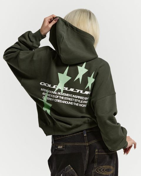 Cold Culture Cosmos Arc Hoodie Dark Green | 04672-AITL