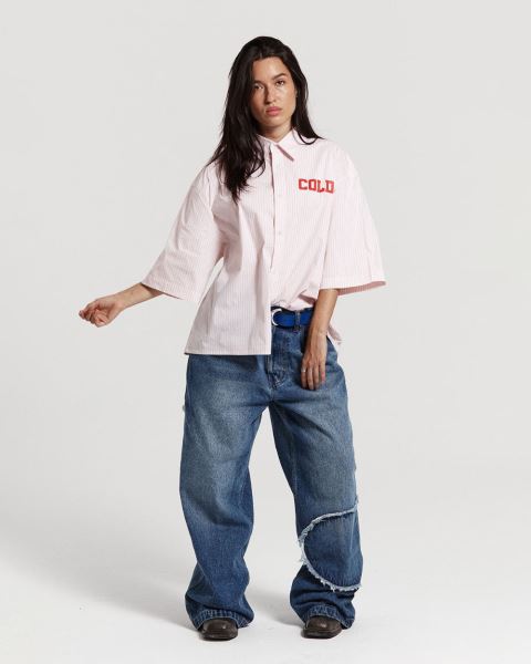 Cold Culture Countdown Shirt Pink | 91854-UMZV
