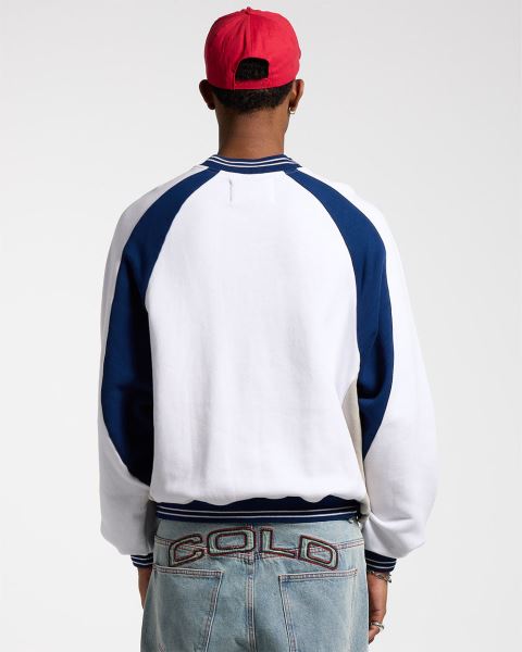 Cold Culture Cowboy Varsity Crewneck Sweatshirts White / Blue | 36798-KNPV