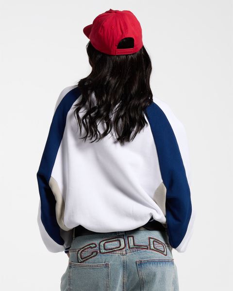 Cold Culture Cowboy Varsity Crewneck Sweatshirts White / Blue | 36798-KNPV