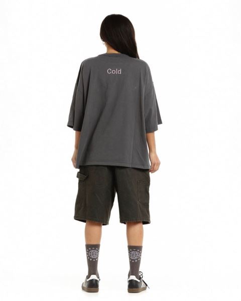 Cold Culture C*star T Shirt Dark Grey | 68750-ZBER