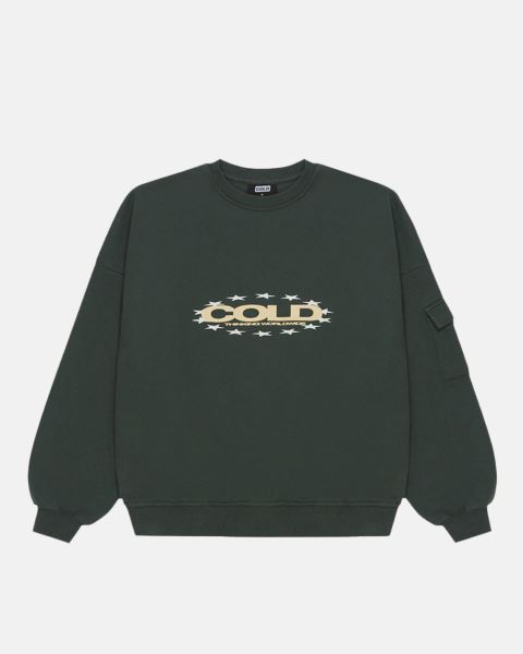 Cold Culture Daily Cargo Crewneck Sweatshirts Green | 09386-MCPR