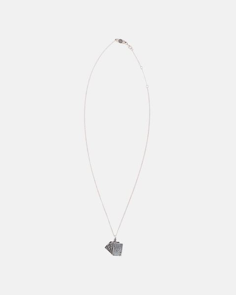 Cold Culture Deck Necklace Jewelry Silver White | 85762-XHBE