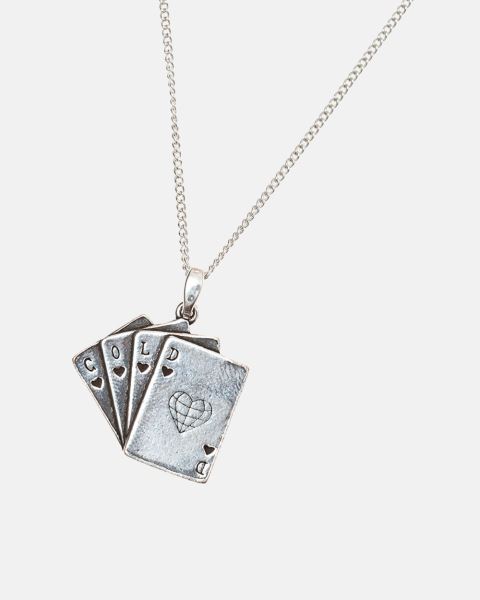 Cold Culture Deck Necklace Jewelry Silver White | 85762-XHBE