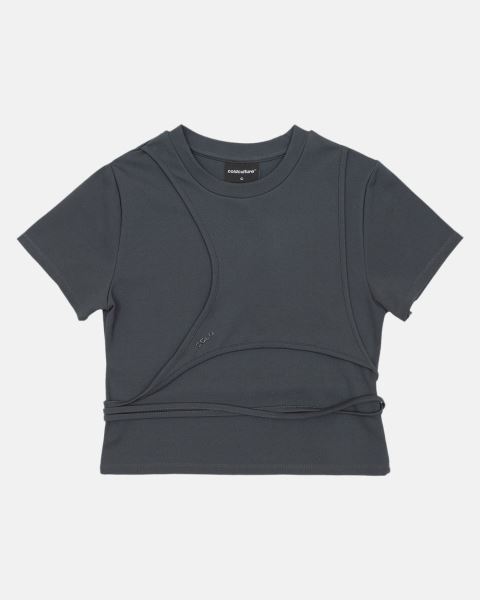Cold Culture Deconstructed T Shirt Dark Blue | 69428-TNCZ