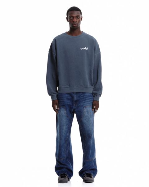 Cold Culture Dice Crewneck Sweatshirts Blue | 91672-EASX