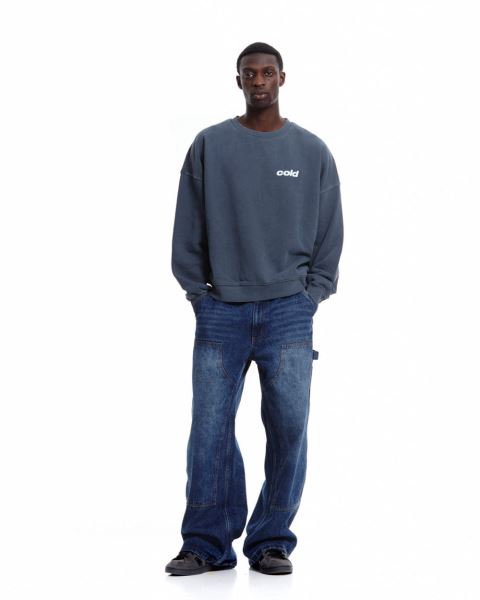 Cold Culture Dice Crewneck Sweatshirts Blue | 91672-EASX