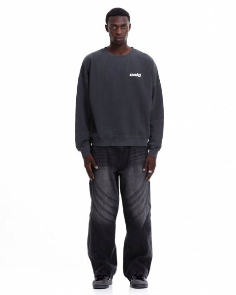 Cold Culture Dice Crewneck Sweatshirts Black | 21364-UGTH