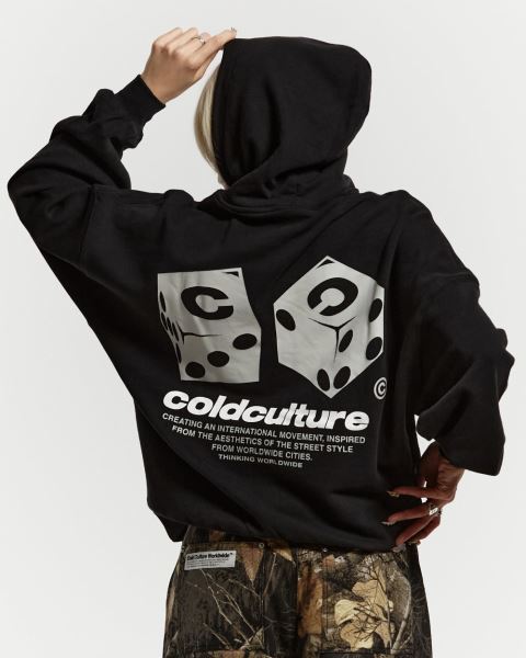 Cold Culture Dice Hoodie Black | 53460-OWDR