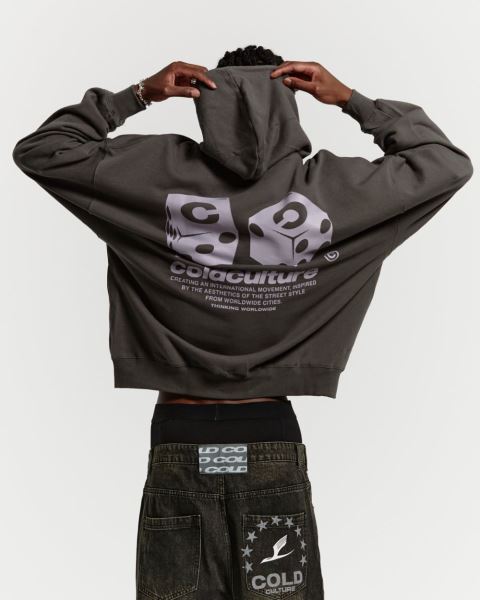 Cold Culture Dice Hoodie Grey | 91326-ZHFA