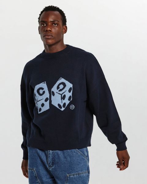 Cold Culture Dice Knitwear Blue | 74059-YTCV