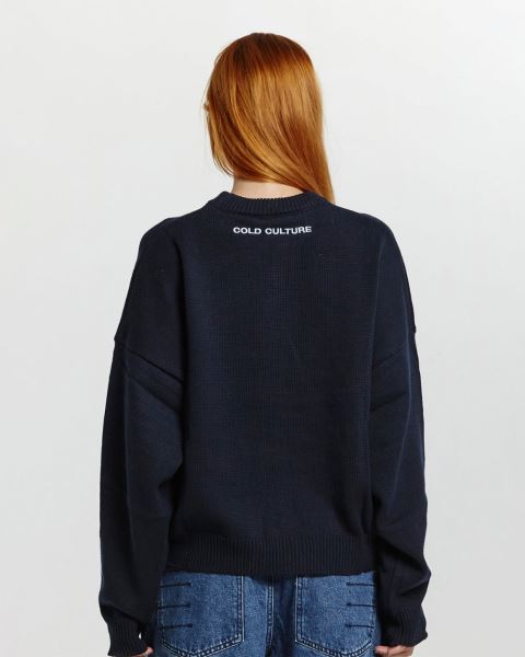 Cold Culture Dice Knitwear Blue | 74059-YTCV
