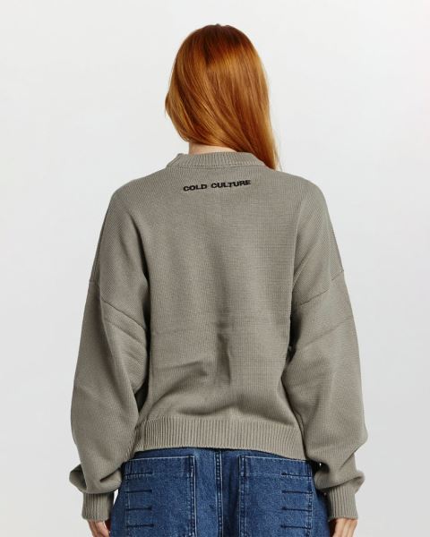 Cold Culture Dice Knitwear Grey | 64728-WSNI
