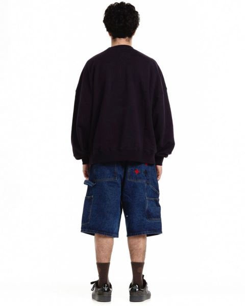 Cold Culture Disorted Crewneck Sweatshirts Purple | 71283-QLWV