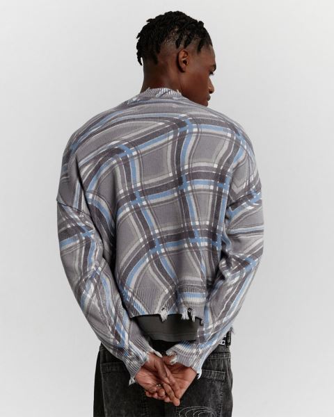 Cold Culture Dist Diamonds Knitwear Grey / Blue | 35294-UAEQ