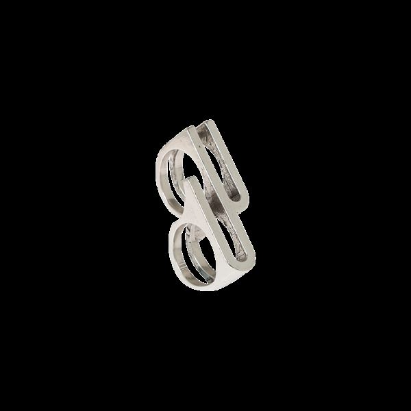 Cold Culture Double C Ring Jewelry Silver Yellow | 06729-NHAI