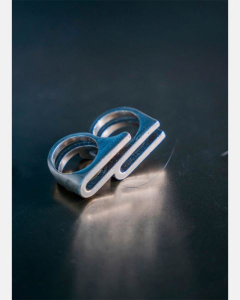 Cold Culture Double C Ring Jewelry Silver Yellow | 06729-NHAI