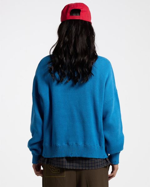 Cold Culture Double C Stars Knitwear Blue | 53019-BYSD