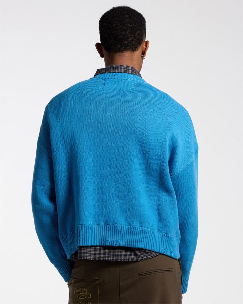 Cold Culture Double C Stars Knitwear Blue | 53019-BYSD