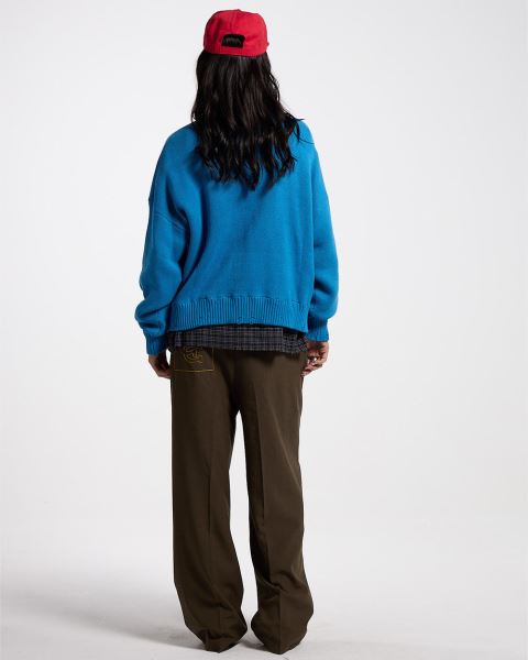 Cold Culture Double C Stars Knitwear Blue | 53019-BYSD