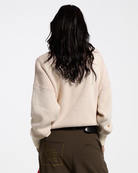 Cold Culture Double C Stars Knitwear White | 18742-PEXD