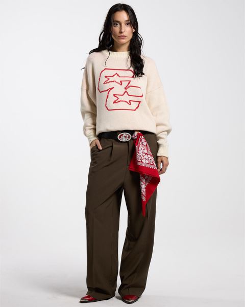 Cold Culture Double C Stars Knitwear White | 18742-PEXD