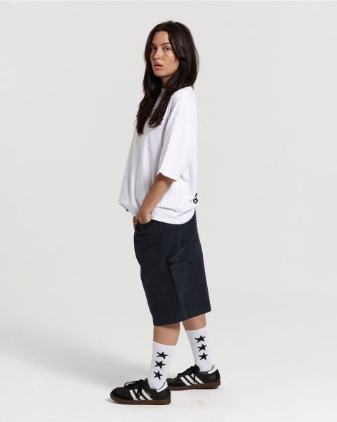 Cold Culture Double Knee Shorts Dark Blue | 98045-FTJL
