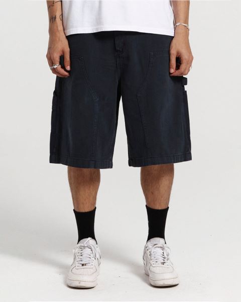 Cold Culture Double Knee Shorts Dark Blue | 98045-FTJL