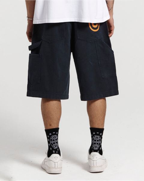 Cold Culture Double Knee Shorts Dark Blue | 98045-FTJL