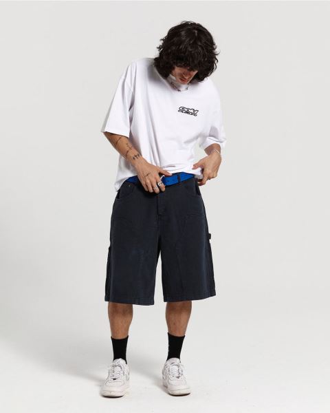 Cold Culture Double Knee Shorts Dark Blue | 98045-FTJL