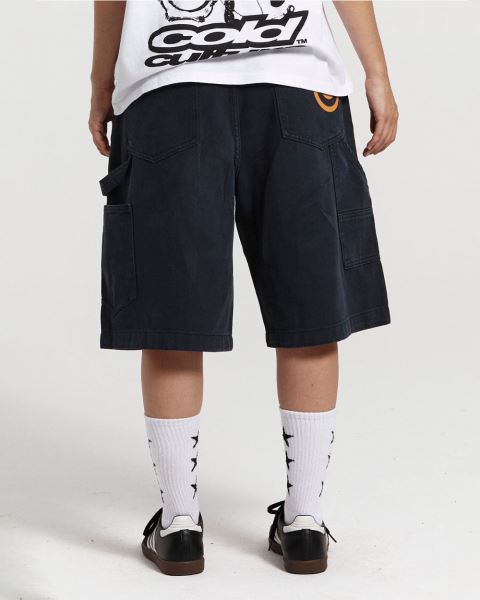 Cold Culture Double Knee Shorts Dark Blue | 98045-FTJL