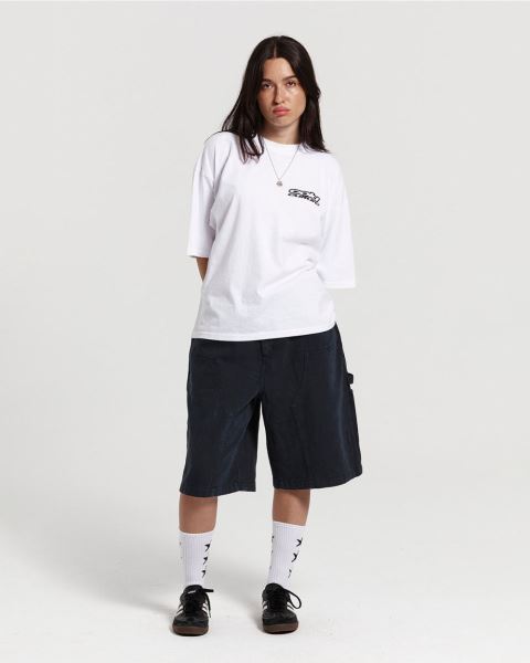 Cold Culture Double Knee Shorts Dark Blue | 98045-FTJL