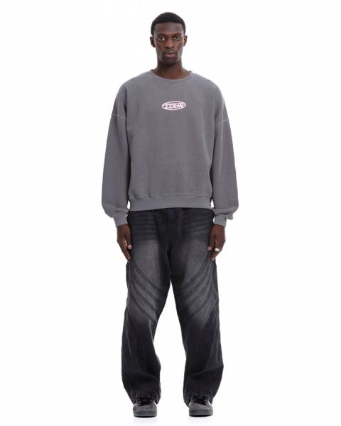 Cold Culture Down To Luck Crewneck Sweatshirts Grey | 41756-OWFS