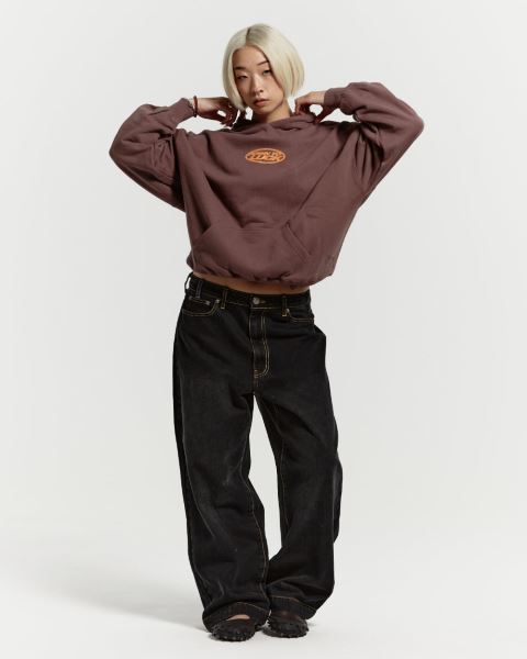 Cold Culture Down To Luck Hoodie Dark Brown | 13986-MIUJ