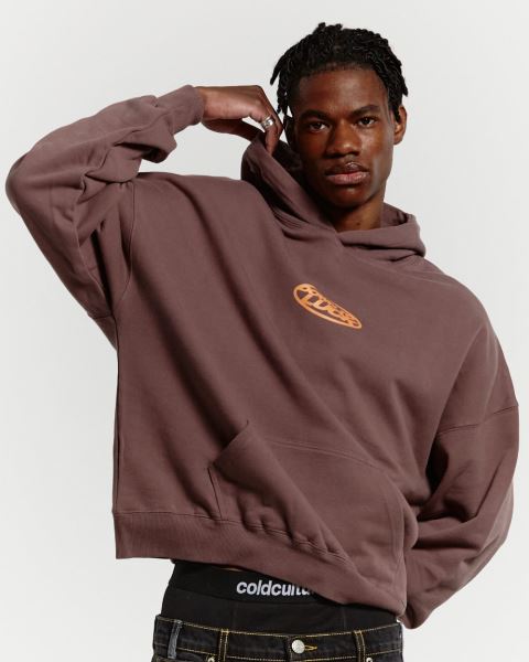 Cold Culture Down To Luck Hoodie Dark Brown | 13986-MIUJ