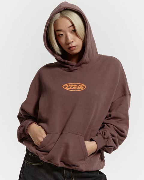 Cold Culture Down To Luck Hoodie Dark Brown | 13986-MIUJ