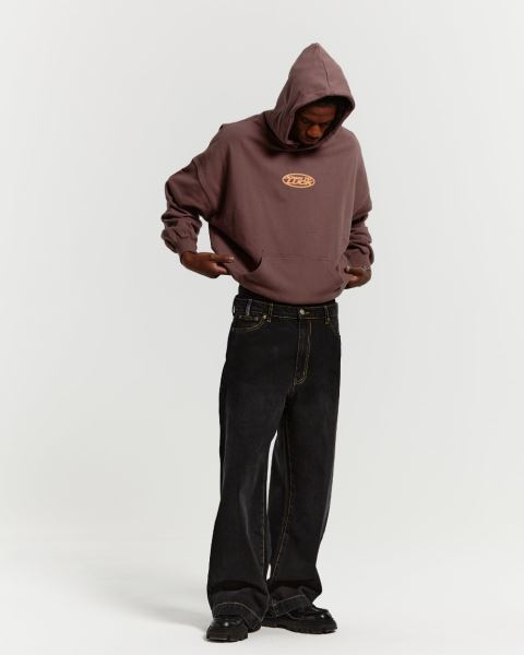 Cold Culture Down To Luck Hoodie Dark Brown | 13986-MIUJ
