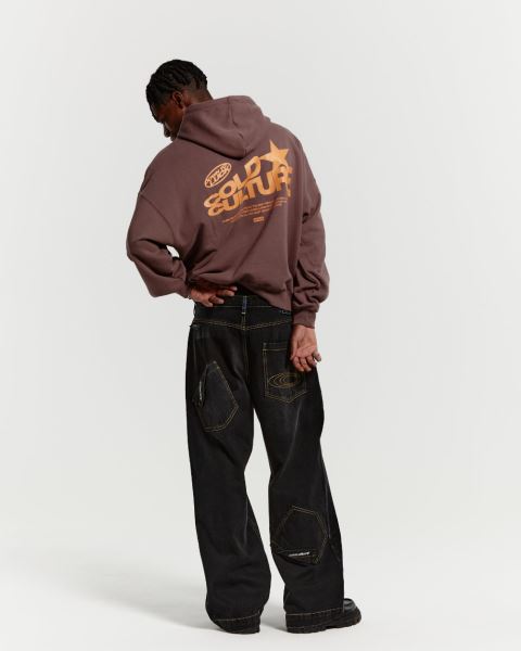 Cold Culture Down To Luck Hoodie Dark Brown | 13986-MIUJ