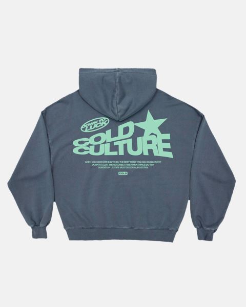 Cold Culture Down To Luck Hoodie Yellow | 60178-DGWF
