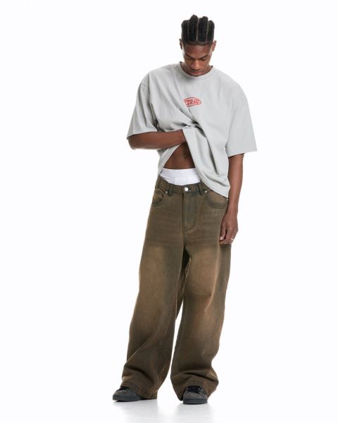 Cold Culture Down To Luck T Shirt Grey | 28643-TZGM