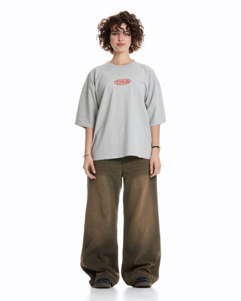 Cold Culture Down To Luck T Shirt Grey | 28643-TZGM