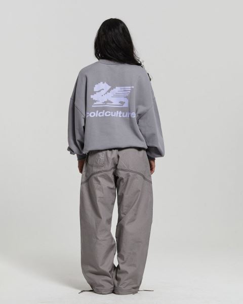 Cold Culture Dragon Pixel Crewneck Sweatshirts Blue | 87491-ZPRC