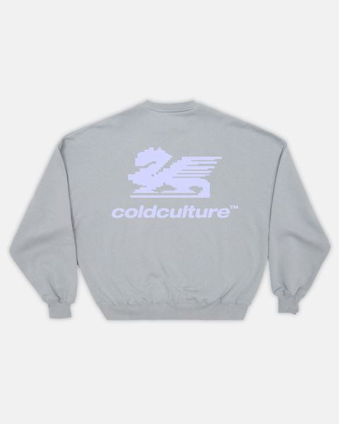 Cold Culture Dragon Pixel Crewneck Sweatshirts Blue | 87491-ZPRC